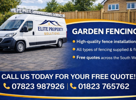 Elite Property Solutions garden fencing ad